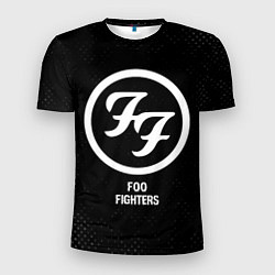 Мужская спорт-футболка Foo Fighters glitch на темном фоне