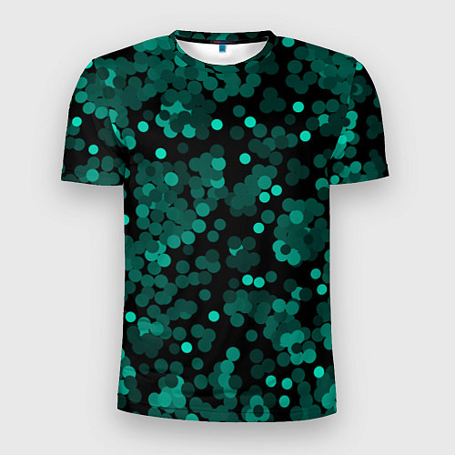 Мужская спорт-футболка Бирюзовые с зеленым конфетти / 3D-принт – фото 1