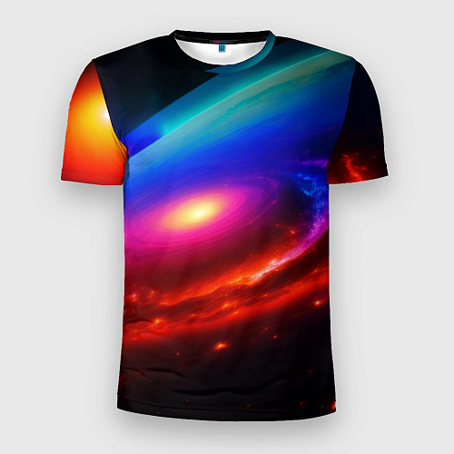 Мужская спорт-футболка Неоновая галактика / 3D-принт – фото 1