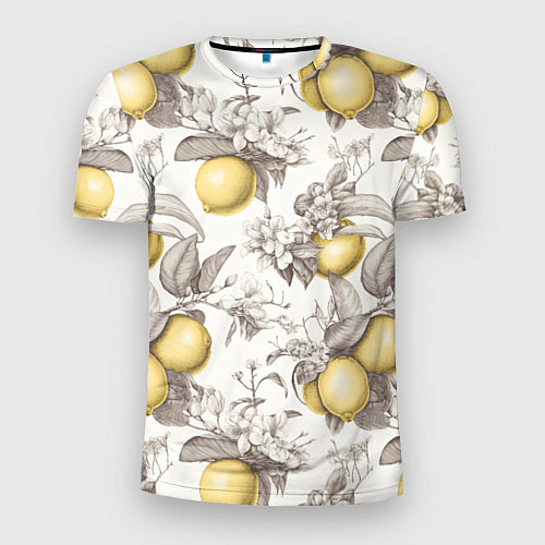 Мужская спорт-футболка Лимоны - винтаж графика: паттерн / 3D-принт – фото 1