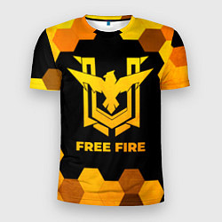 Мужская спорт-футболка Free Fire - gold gradient