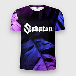 Мужская спорт-футболка Sabaton neon monstera