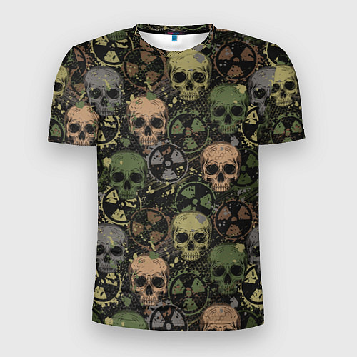 Мужская спорт-футболка Черепа со знаками радиактивности / 3D-принт – фото 1