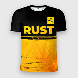 Футболка спортивная мужская Rust - gold gradient: символ сверху, цвет: 3D-принт