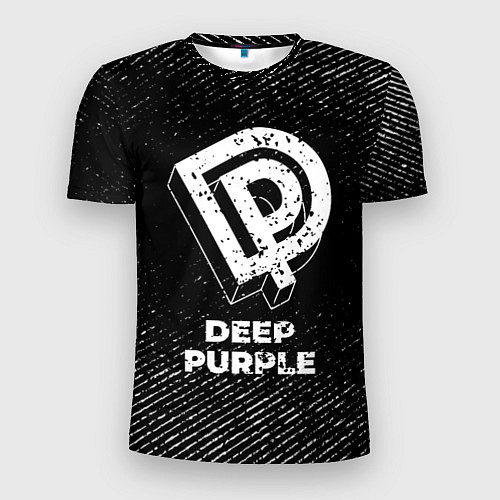 Мужская спорт-футболка Deep Purple с потертостями на темном фоне / 3D-принт – фото 1