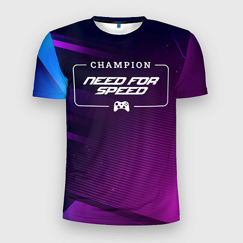 Мужская спорт-футболка Need for Speed gaming champion: рамка с лого и джо / 3D-принт – фото 1