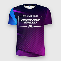 Мужская спорт-футболка Need for Speed gaming champion: рамка с лого и джо
