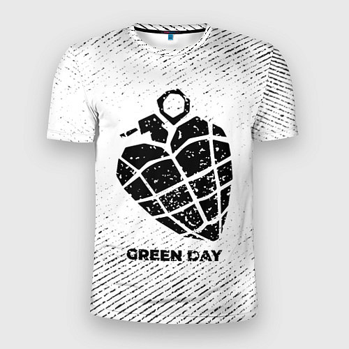 Мужская спорт-футболка Green Day с потертостями на светлом фоне / 3D-принт – фото 1