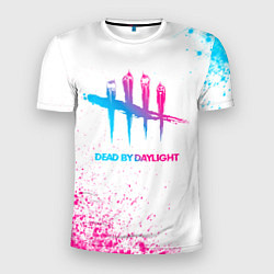 Мужская спорт-футболка Dead by Daylight neon gradient style