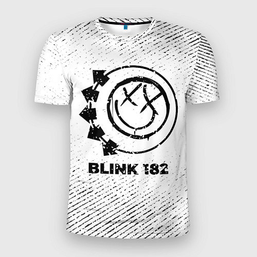 Мужская спорт-футболка Blink 182 с потертостями на светлом фоне / 3D-принт – фото 1