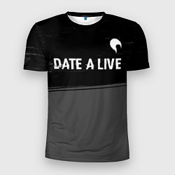 Мужская спорт-футболка Date A Live glitch на темном фоне: символ сверху