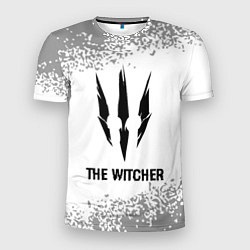 Мужская спорт-футболка The Witcher glitch на светлом фоне