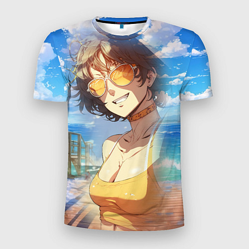 Мужская спорт-футболка Девушка в купальнике на пляже / 3D-принт – фото 1