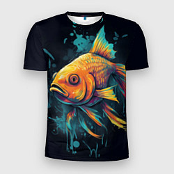Мужская спорт-футболка Золотая рыбка: арт нейросети