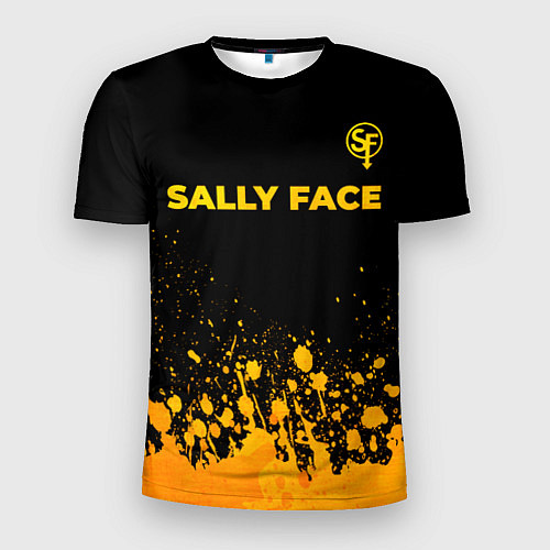 Мужская спорт-футболка Sally Face - gold gradient: символ сверху / 3D-принт – фото 1