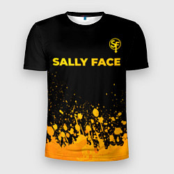 Мужская спорт-футболка Sally Face - gold gradient: символ сверху
