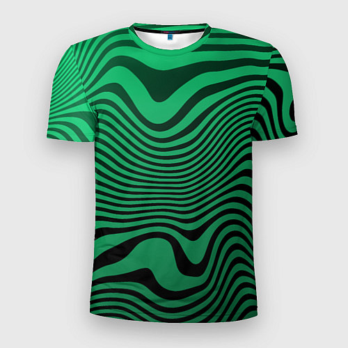Мужская спорт-футболка Абстрактный узор волн / 3D-принт – фото 1