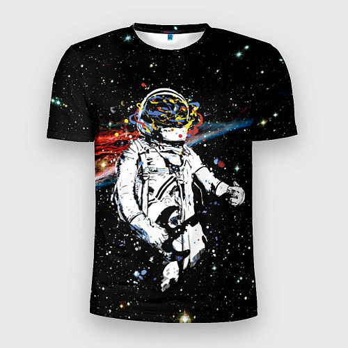 Мужская спорт-футболка Космонавт играет рок на гитаре / 3D-принт – фото 1