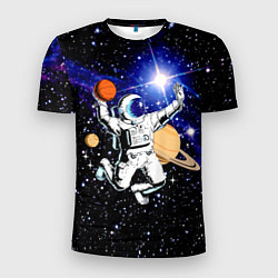 Мужская спорт-футболка Космический баскетбол