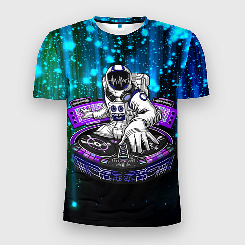 Мужская спорт-футболка Space DJ - neon starfall / 3D-принт – фото 1