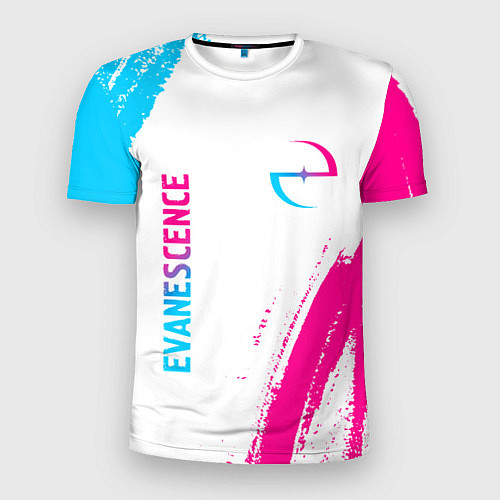 Мужская спорт-футболка Evanescence neon gradient style: надпись, символ / 3D-принт – фото 1