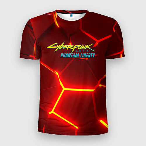 Мужская спорт-футболка Киберпанк призрачная свобода красный неон / 3D-принт – фото 1