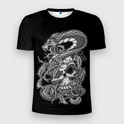 Мужская спорт-футболка Cobra and skull