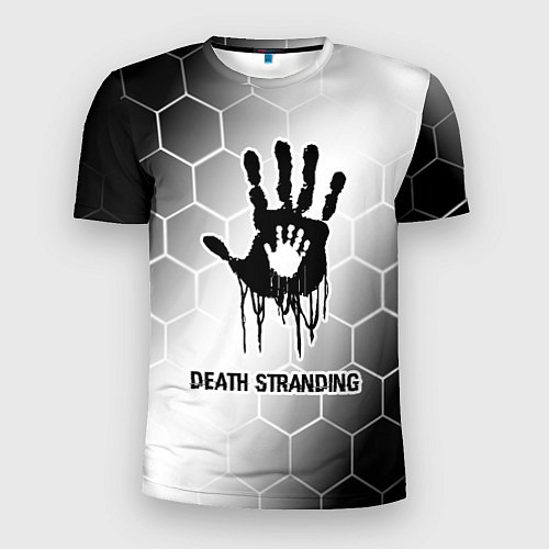 Мужская спорт-футболка Death Stranding glitch на светлом фоне / 3D-принт – фото 1