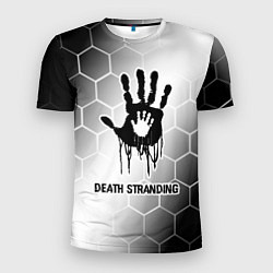 Мужская спорт-футболка Death Stranding glitch на светлом фоне