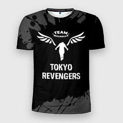 Футболка спортивная мужская Tokyo Revengers glitch на темном фоне, цвет: 3D-принт