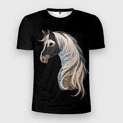Мужская спорт-футболка Вышивка Лошадь