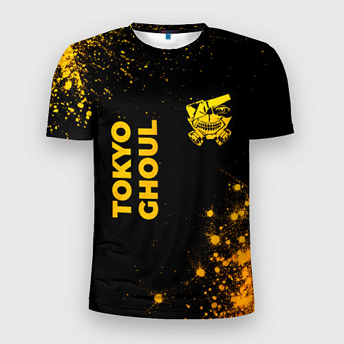 Мужская спорт-футболка Tokyo Ghoul - gold gradient: надпись, символ / 3D-принт – фото 1