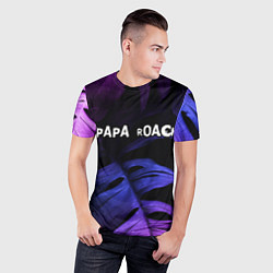 Футболка спортивная мужская Papa Roach neon monstera, цвет: 3D-принт — фото 2