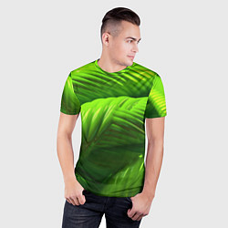 Футболка спортивная мужская Объемный зеленый канат, цвет: 3D-принт — фото 2