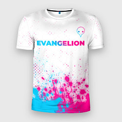 Футболка спортивная мужская Evangelion neon gradient style: символ сверху, цвет: 3D-принт
