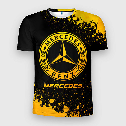 Мужская спорт-футболка Mercedes - gold gradient / 3D-принт – фото 1
