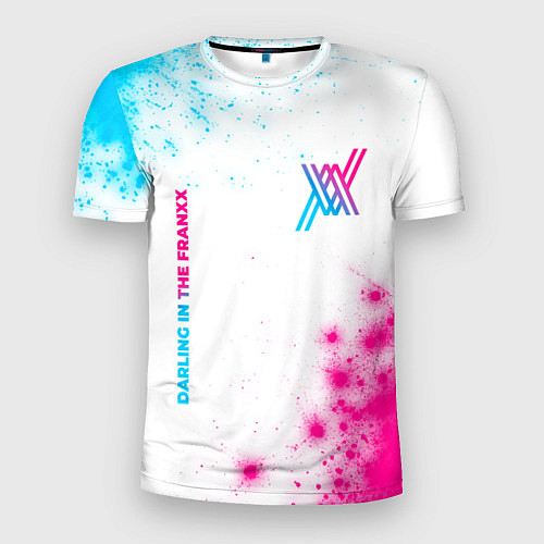 Мужская спорт-футболка Darling in the FranXX neon gradient style: надпись / 3D-принт – фото 1