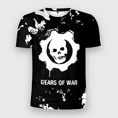 Мужская спорт-футболка Gears of War glitch на темном фоне / 3D-принт – фото 1
