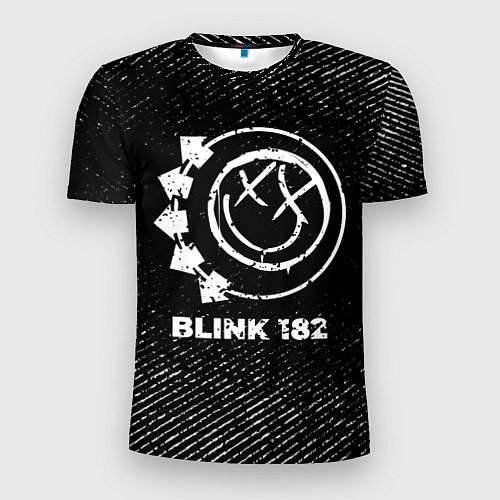 Мужская спорт-футболка Blink 182 с потертостями на темном фоне / 3D-принт – фото 1