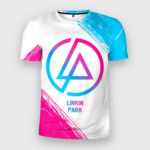 Мужская спорт-футболка Linkin Park neon gradient style / 3D-принт – фото 1