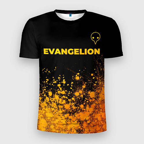 Мужская спорт-футболка Evangelion - gold gradient: символ сверху / 3D-принт – фото 1