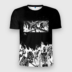 Мужская спорт-футболка Блич - Скелеты в огне