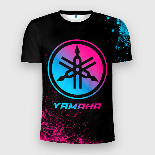 Мужская спорт-футболка Yamaha - neon gradient / 3D-принт – фото 1