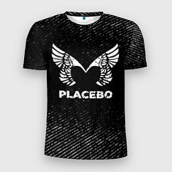 Футболка спортивная мужская Placebo с потертостями на темном фоне, цвет: 3D-принт