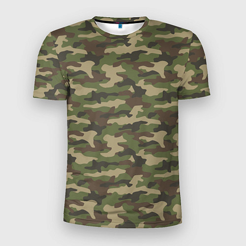 Мужская спорт-футболка Камуфляж лесной зелёный / 3D-принт – фото 1