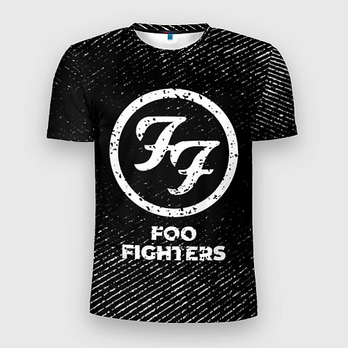 Мужская спорт-футболка Foo Fighters с потертостями на темном фоне / 3D-принт – фото 1