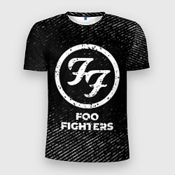 Мужская спорт-футболка Foo Fighters с потертостями на темном фоне