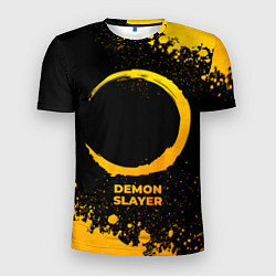 Мужская спорт-футболка Demon Slayer - gold gradient