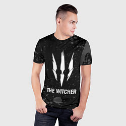 Футболка спортивная мужская The Witcher glitch на темном фоне, цвет: 3D-принт — фото 2