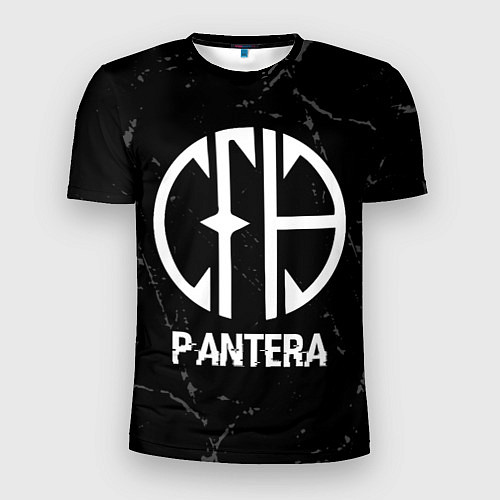 Мужская спорт-футболка Pantera glitch на темном фоне / 3D-принт – фото 1